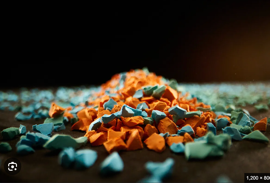 EPDM rubber granules dramatic close-up